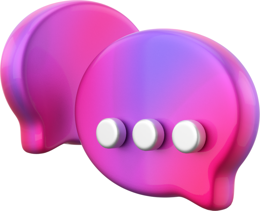 Live chat icon. 3D element.